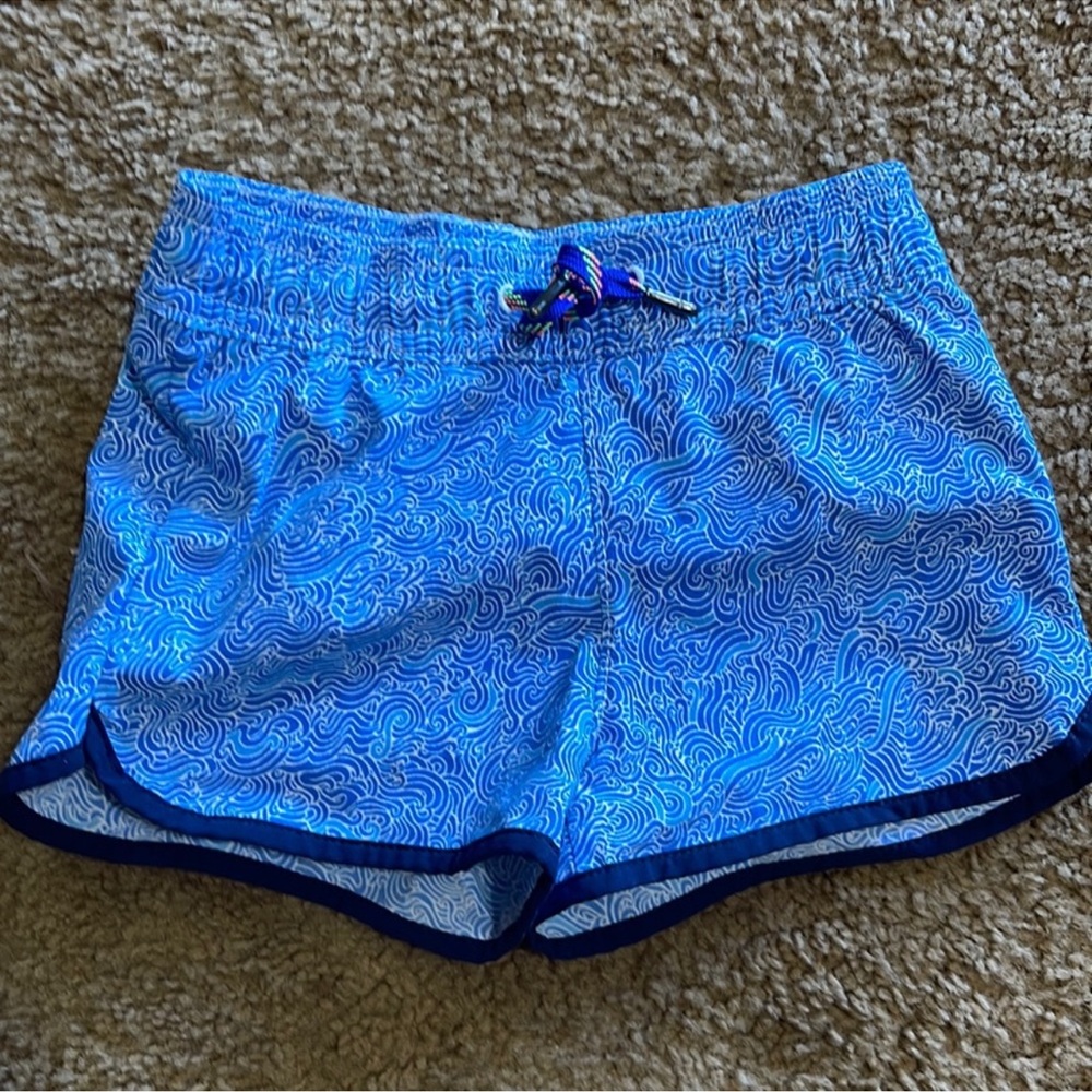Crewcuts J.Crew swimwear boys’ swimsuit blue wave pattern size 2 toddler trunks